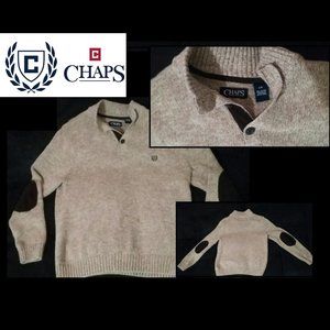 CHAPS MOCK NECK SWEATER, PULLOVER BUTTON UP MOCKNECK FLEECE